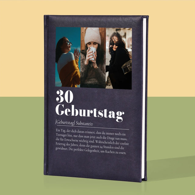 Fotocollage: 30. Geburtstag - Definition - Notizbuch