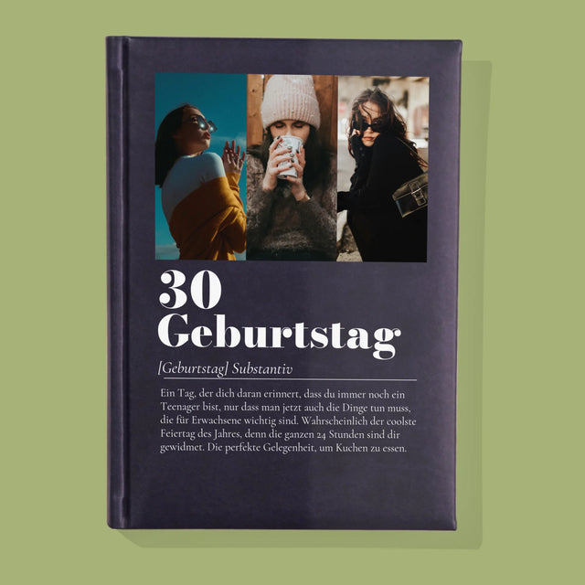 Fotocollage: 30. Geburtstag - Definition - Notizbuch