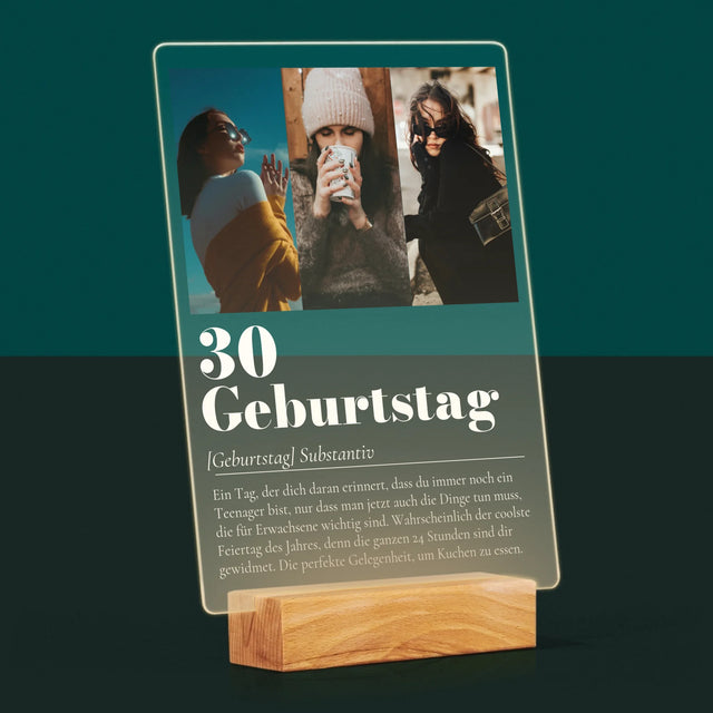 Fotocollage: 30. Geburtstag - Definition - Druck Auf Acrylglas