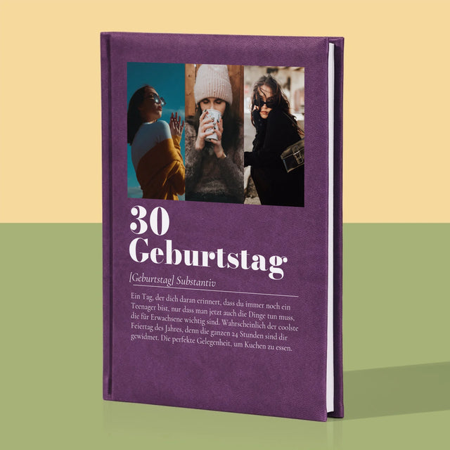 Fotocollage: 30. Geburtstag - Definition - Notizbuch