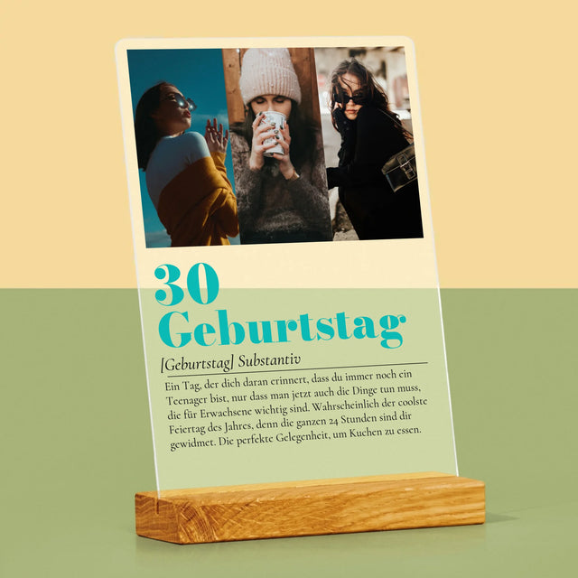 Fotocollage: 30. Geburtstag - Definition - Druck Auf Acrylglas
