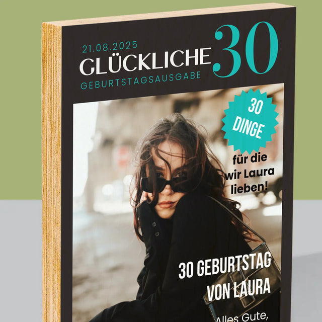 Magazin-Cover: Glückliche 30 - Druck Auf Holz