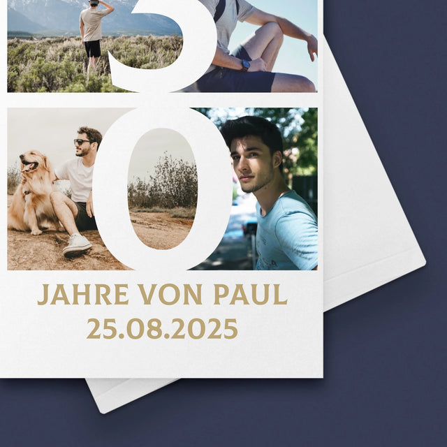 Fotocollage: 30 Jahre Ziffer  - Glückwunschkarte