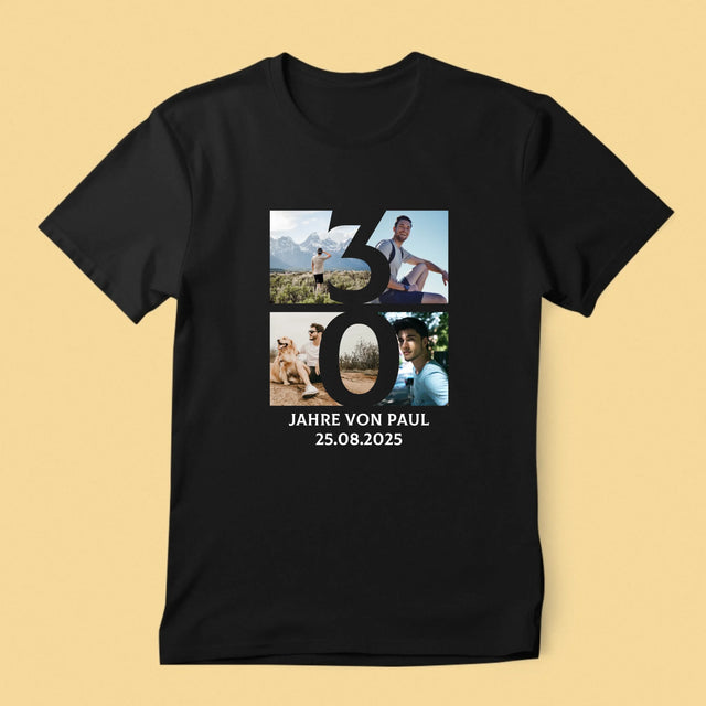 Fotocollage: 30 Jahre Ziffer  - T-Shirt Für Herren