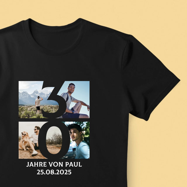 Fotocollage: 30 Jahre Ziffer  - T-Shirt Für Herren