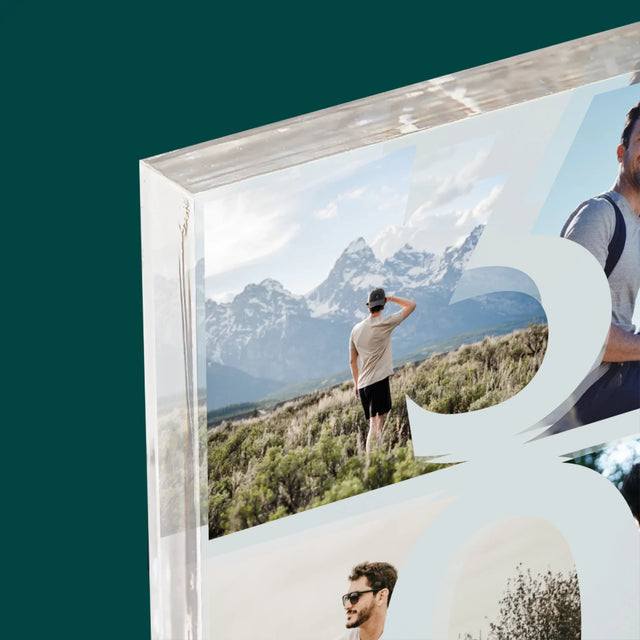 Fotocollage: 30 Jahre Ziffer  - Acrylblock