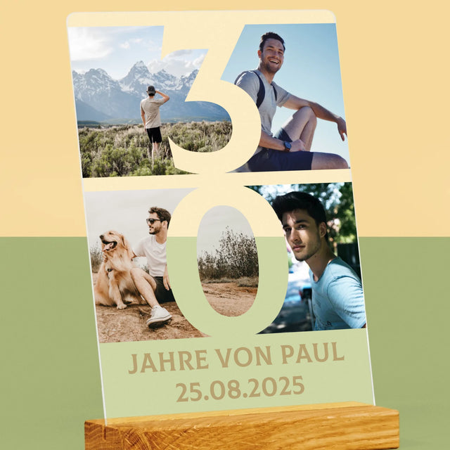 Fotocollage: 30 Jahre Ziffer  - Druck Auf Acrylglas