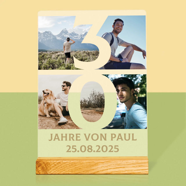 Fotocollage: 30 Jahre Ziffer  - Druck Auf Acrylglas