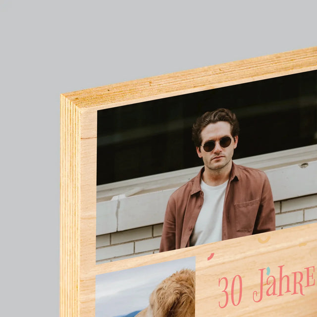 Fotocollage: 30 Jahre Sind Vergangen  - Druck Auf Holz