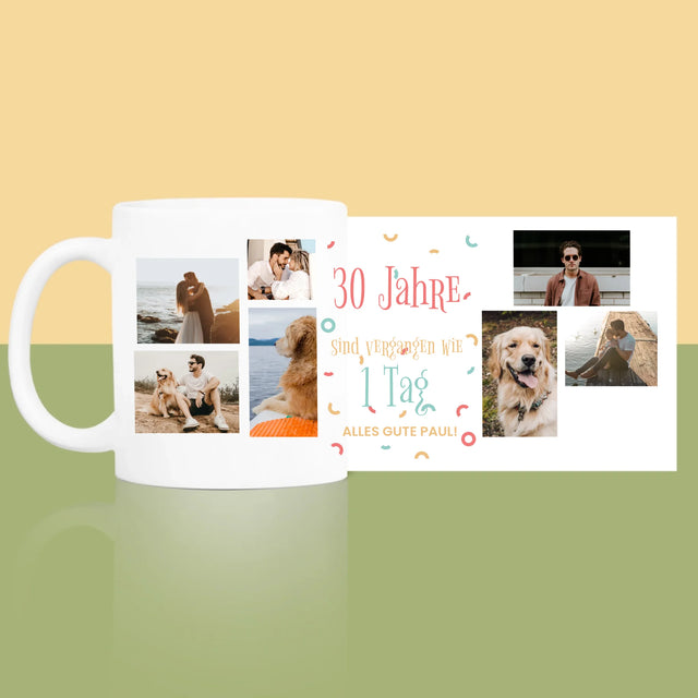 Fotocollage: 30 Jahre Sind Vergangen  - Tasse
