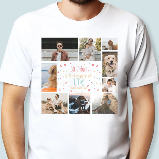 Fotocollage: 30 Jahre Sind Vergangen  - T-Shirt Für Herren