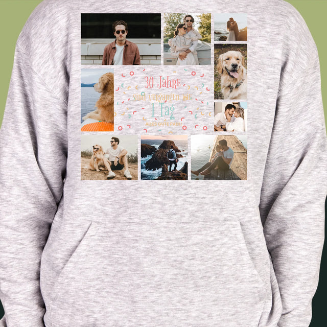 Fotocollage: 30 Jahre Sind Vergangen  - Kapuzenpullover Für Herren