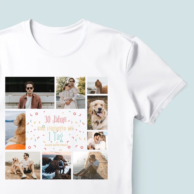 Fotocollage: 30 Jahre Sind Vergangen  - T-Shirt Für Herren