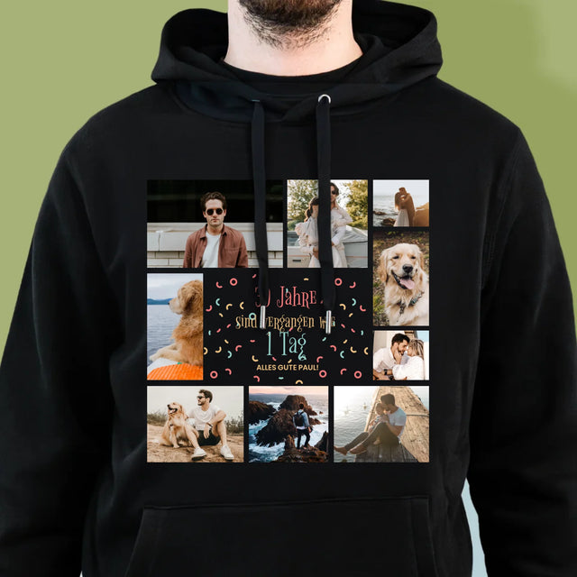 Fotocollage: 30 Jahre Sind Vergangen  - Kapuzenpullover Für Herren