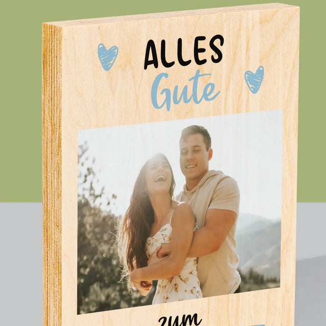 Foto Und Unterschrift: Alles Gute Zum Männertag - Druck Auf Holz