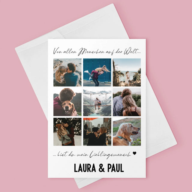 Fotocollage: Von Allen Menschen Auf Der Welt - Glückwunschkarte