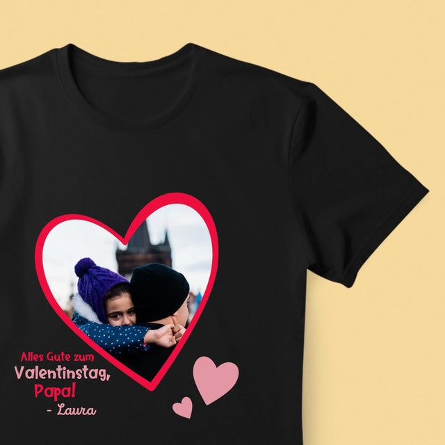 Foto Und Unterschrift: Ein Valentinsgruß Für Papa - T-Shirt Für Herren