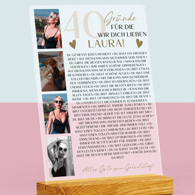 Fotocollage: 40 Gründe - Druck Auf Acrylglas