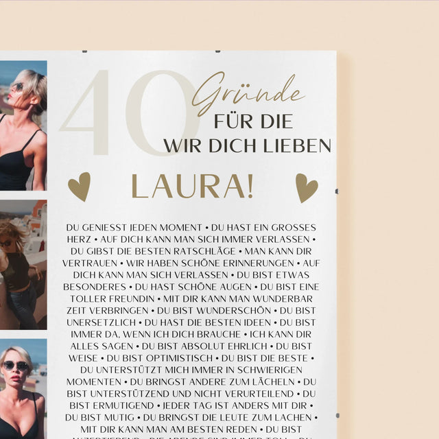 Fotocollage: 40 Gründe - Poster