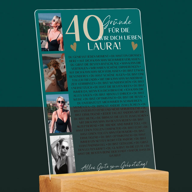 Fotocollage: 40 Gründe - Druck Auf Acrylglas