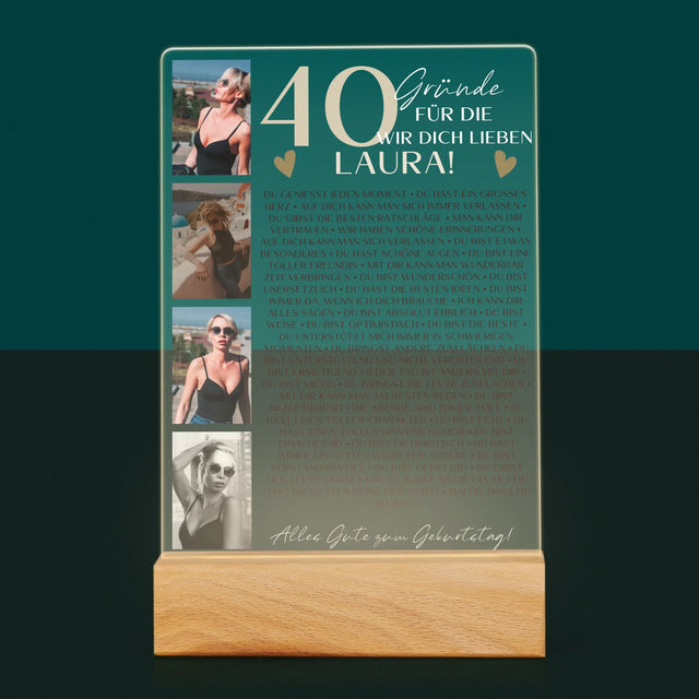 Fotocollage: 40 Gründe - Druck Auf Acrylglas