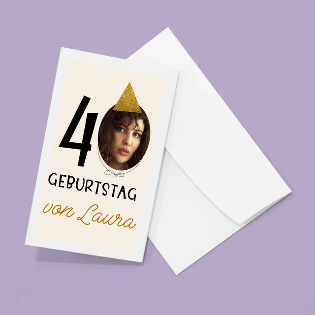 Foto Und Unterschrift: 40. Geburtstag Mütze - Fotos, Harmonikaartig Gefaltet