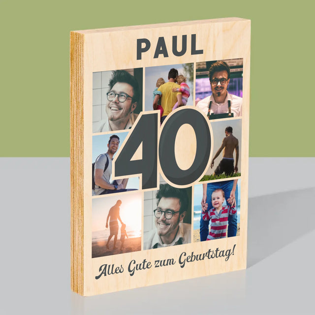 Fotocollage: 40 Jahre - Druck Auf Holz