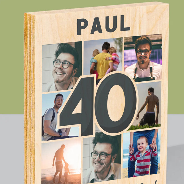 Fotocollage: 40 Jahre - Druck Auf Holz