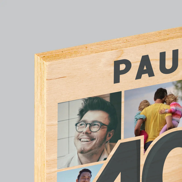 Fotocollage: 40 Jahre - Druck Auf Holz