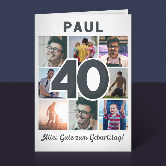 Fotocollage: 40 Jahre - Glückwunschkarte
