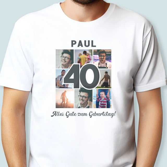 Fotocollage: 40 Jahre - T-Shirt Für Herren