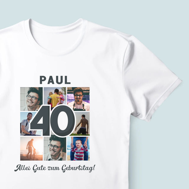Fotocollage: 40 Jahre - T-Shirt Für Herren