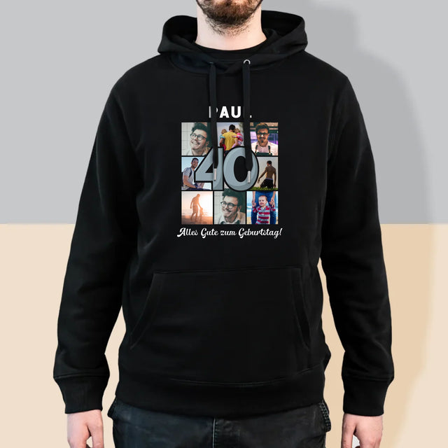 Fotocollage: 40 Jahre - Kapuzenpullover Für Herren