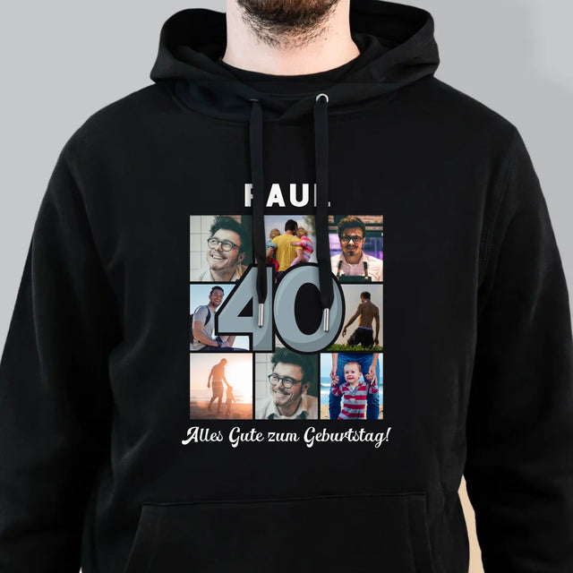 Fotocollage: 40 Jahre - Kapuzenpullover Für Herren