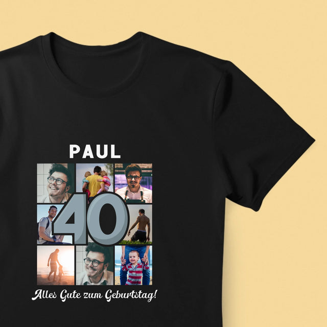 Fotocollage: 40 Jahre - T-Shirt Für Herren