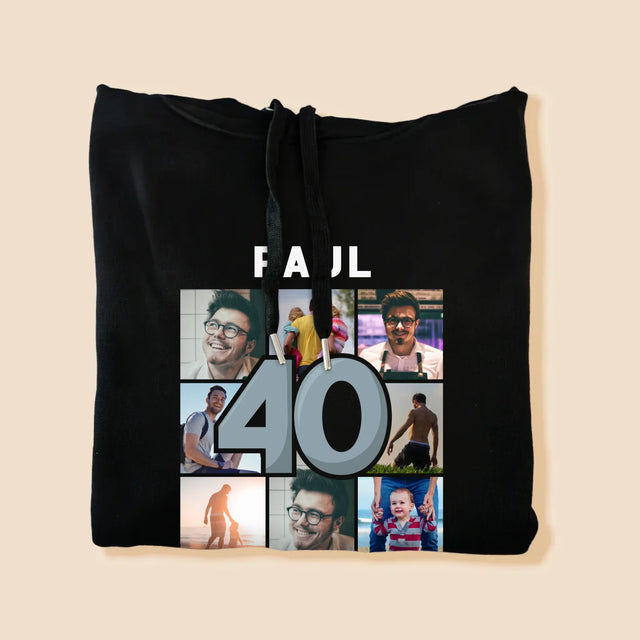 Fotocollage: 40 Jahre - Kapuzenpullover Für Herren