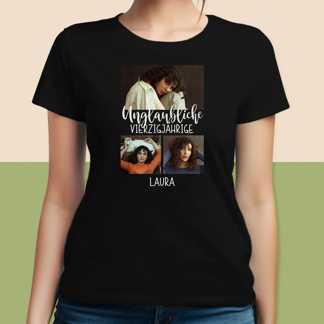 Fotocollage: Unglaubliche Vierzigjährige - T-Shirt Für Damen