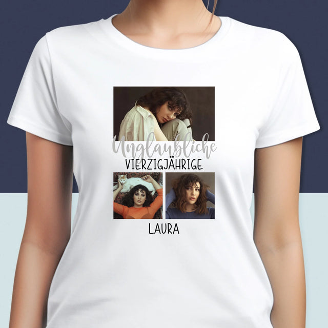 Fotocollage: Unglaubliche Vierzigjährige - T-Shirt Für Damen
