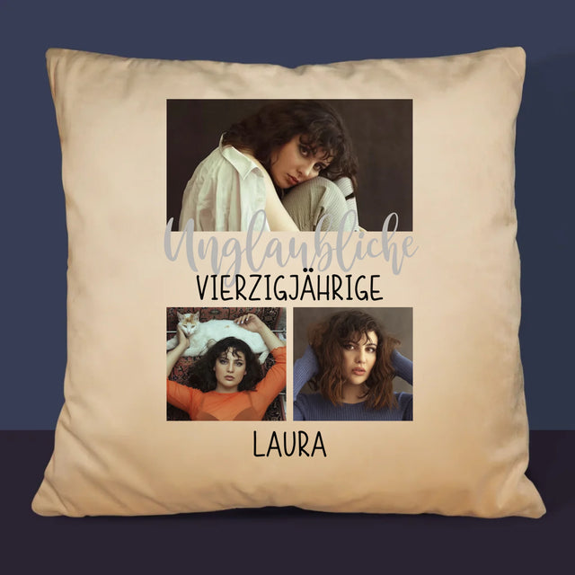 Fotocollage: Unglaubliche Vierzigjährige - Kissen