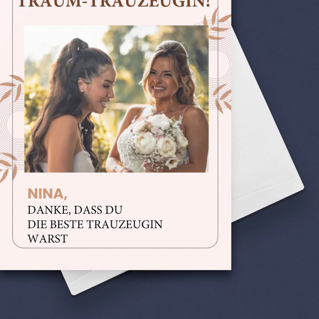 Foto Und Unterschrift: Traumtrauzeugin - Glückwunschkarte