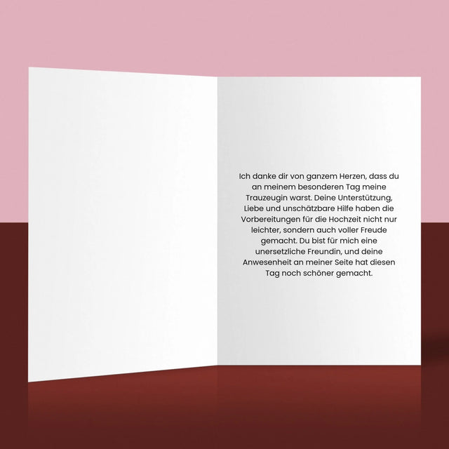 Foto Und Unterschrift: Trauzeugin Für Einen Tag - Glückwunschkarte