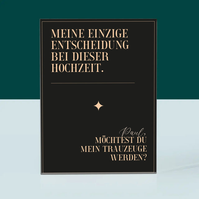 Name Und Unterschrift: Meine Einzige Entscheidung - Acrylblock