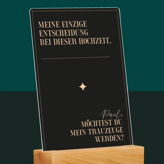 Name Und Unterschrift: Meine Einzige Entscheidung - Druck Auf Acrylglas