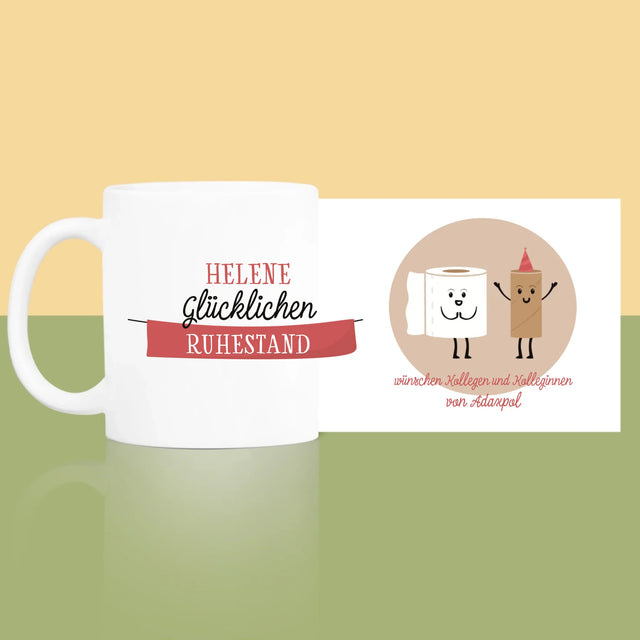 Name Und Unterschrift: Glücklichen Ruhestand  - Tasse
