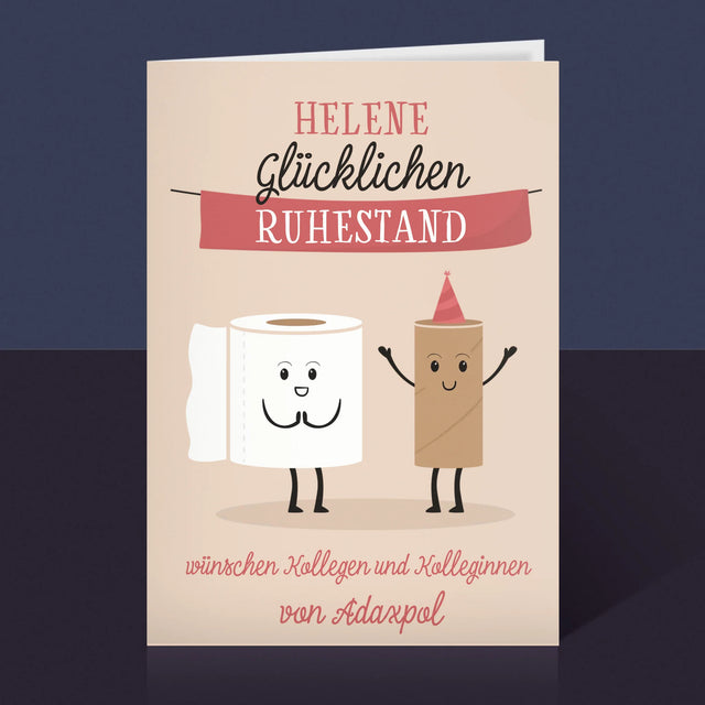 Name Und Unterschrift: Glücklichen Ruhestand  - Glückwunschkarte