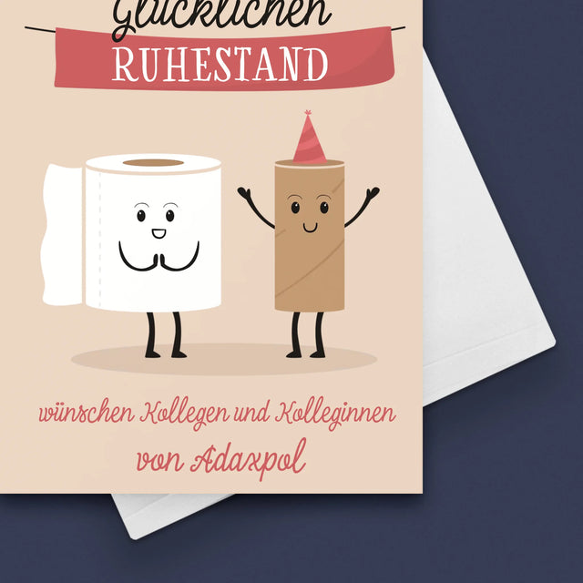 Name Und Unterschrift: Glücklichen Ruhestand  - Glückwunschkarte