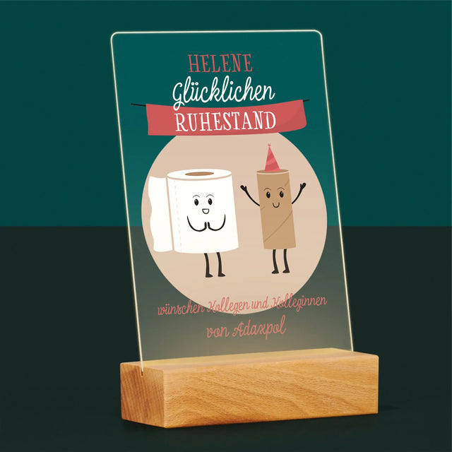 Name Und Unterschrift: Glücklichen Ruhestand  - Druck Auf Acrylglas