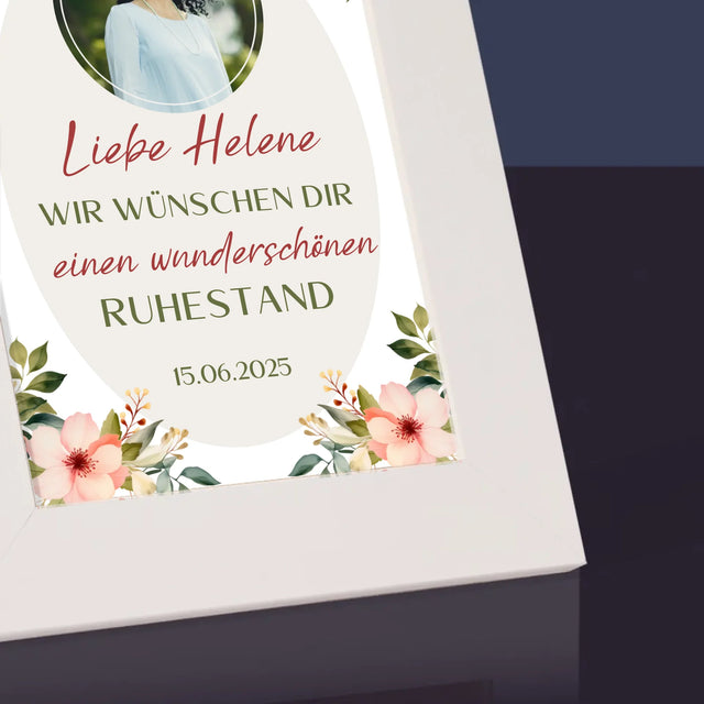 Foto Und Unterschrift: Wunderschönen Ruhestand  - Bilderrahmen