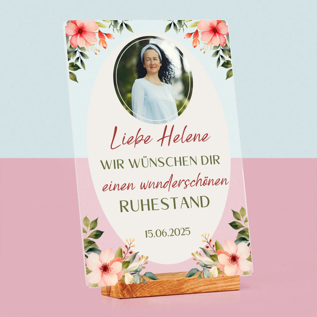 Foto Und Unterschrift: Wunderschönen Ruhestand  - Druck Auf Acrylglas