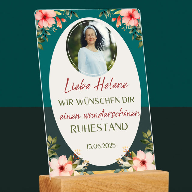 Foto Und Unterschrift: Wunderschönen Ruhestand  - Druck Auf Acrylglas